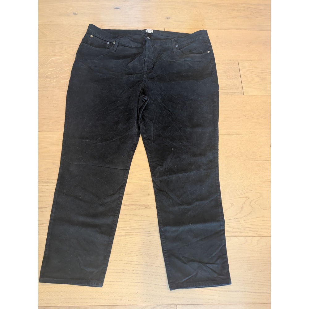J. Crew Black Straight-Leg Corduroy Trousers
